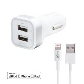 X-One Cargador Coche USB 2.1A +Cable Lightning MFI