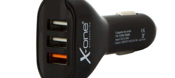 X-One cargador coche QC 3x USB 3.6-6.5V / 3A Neg